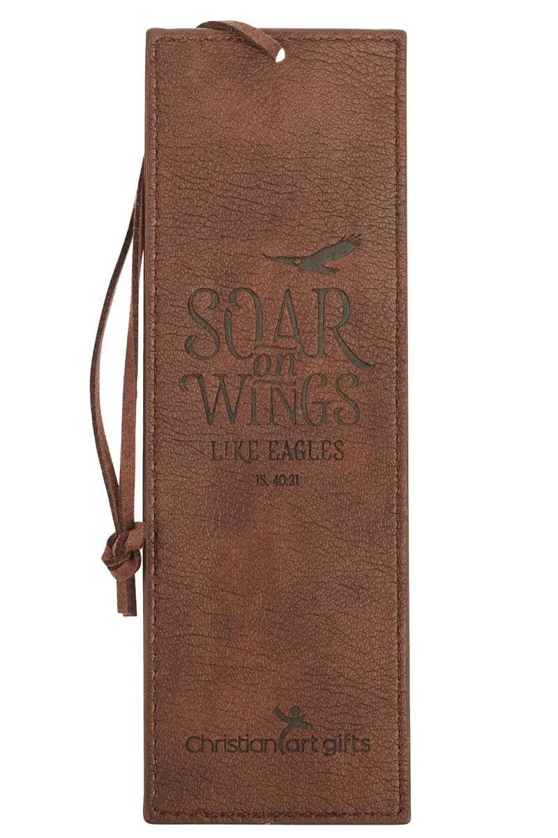 Soar On Wings Like Eagles Brown LuxLeather Page Marker