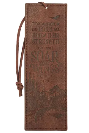 Soar On Wings Like Eagles Brown LuxLeather Page Marker