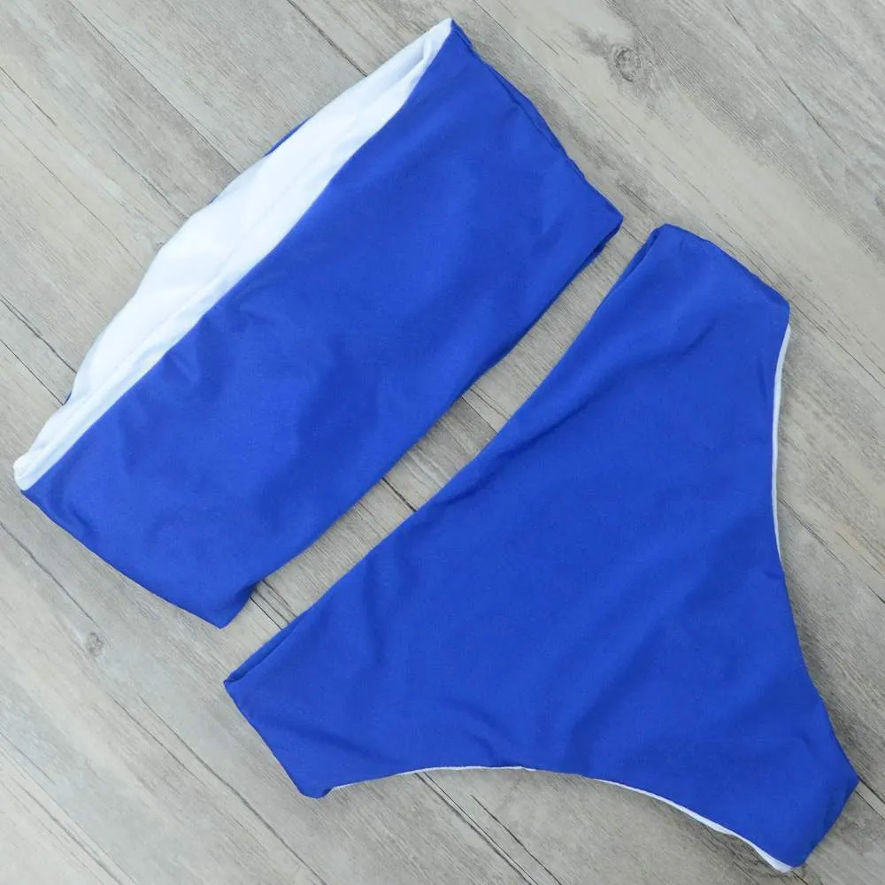 Solid High Waist Bikini Set