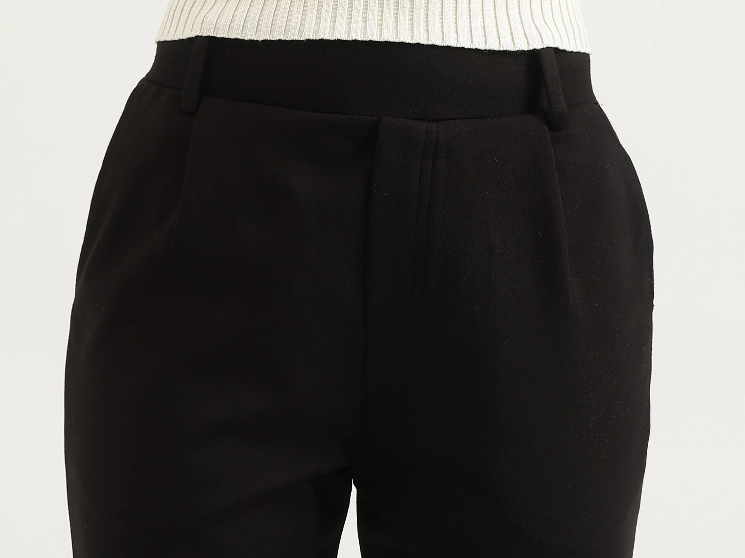 Solid Narrow Fit Trousers