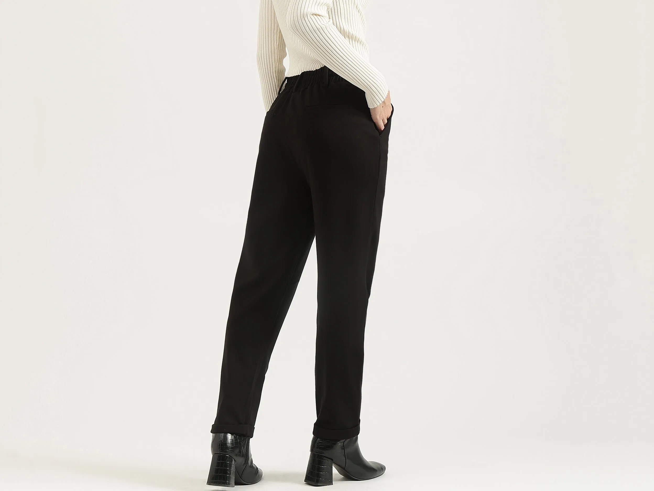 Solid Narrow Fit Trousers