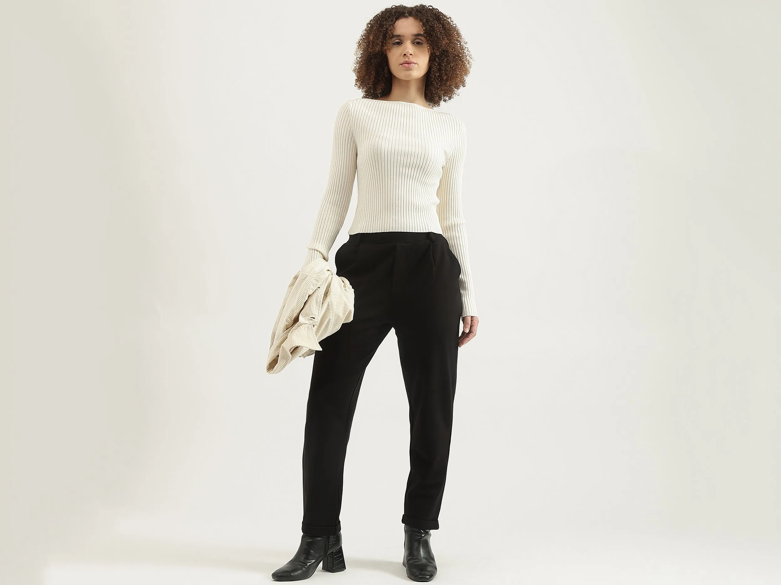 Solid Narrow Fit Trousers