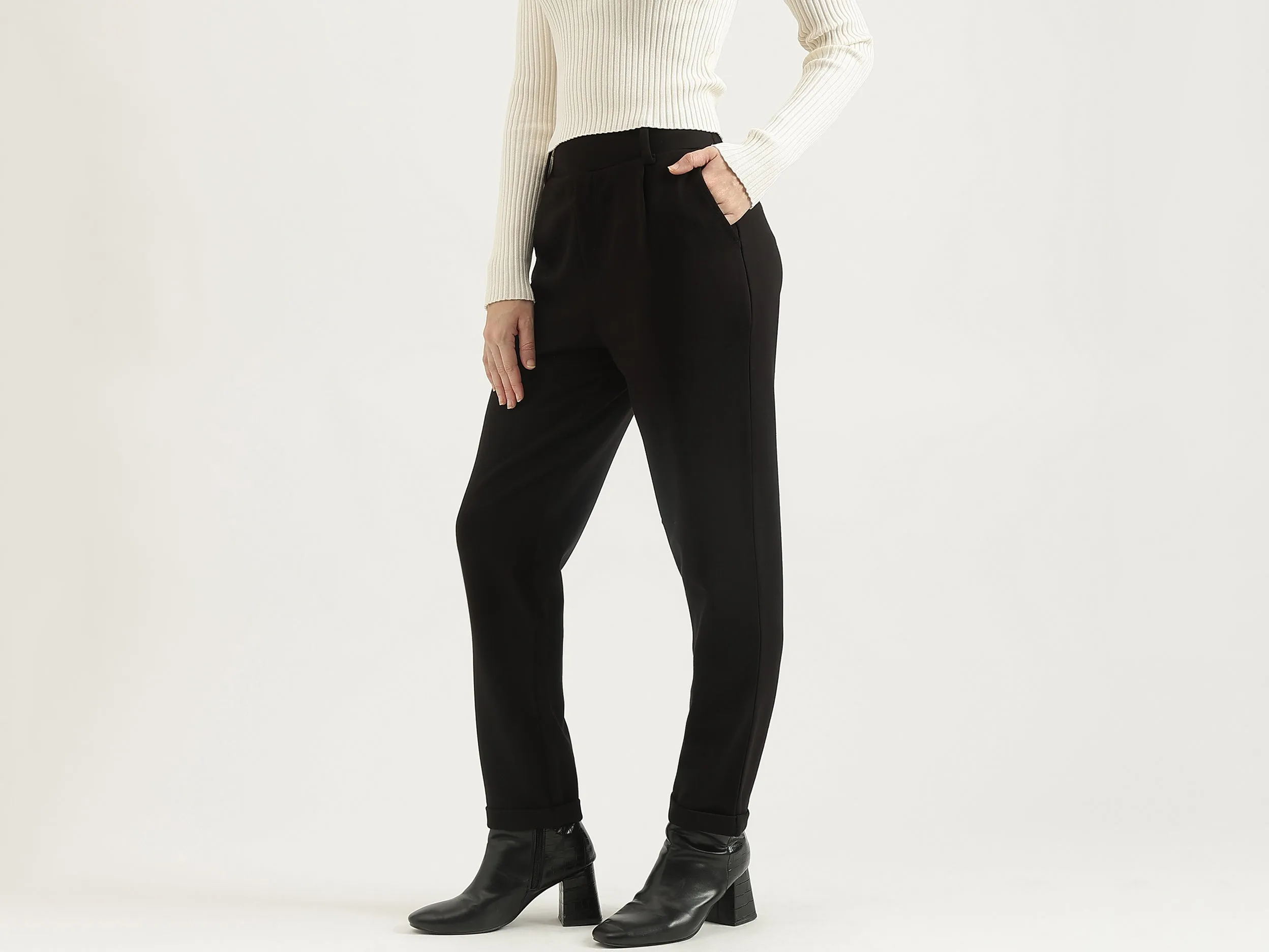 Solid Narrow Fit Trousers
