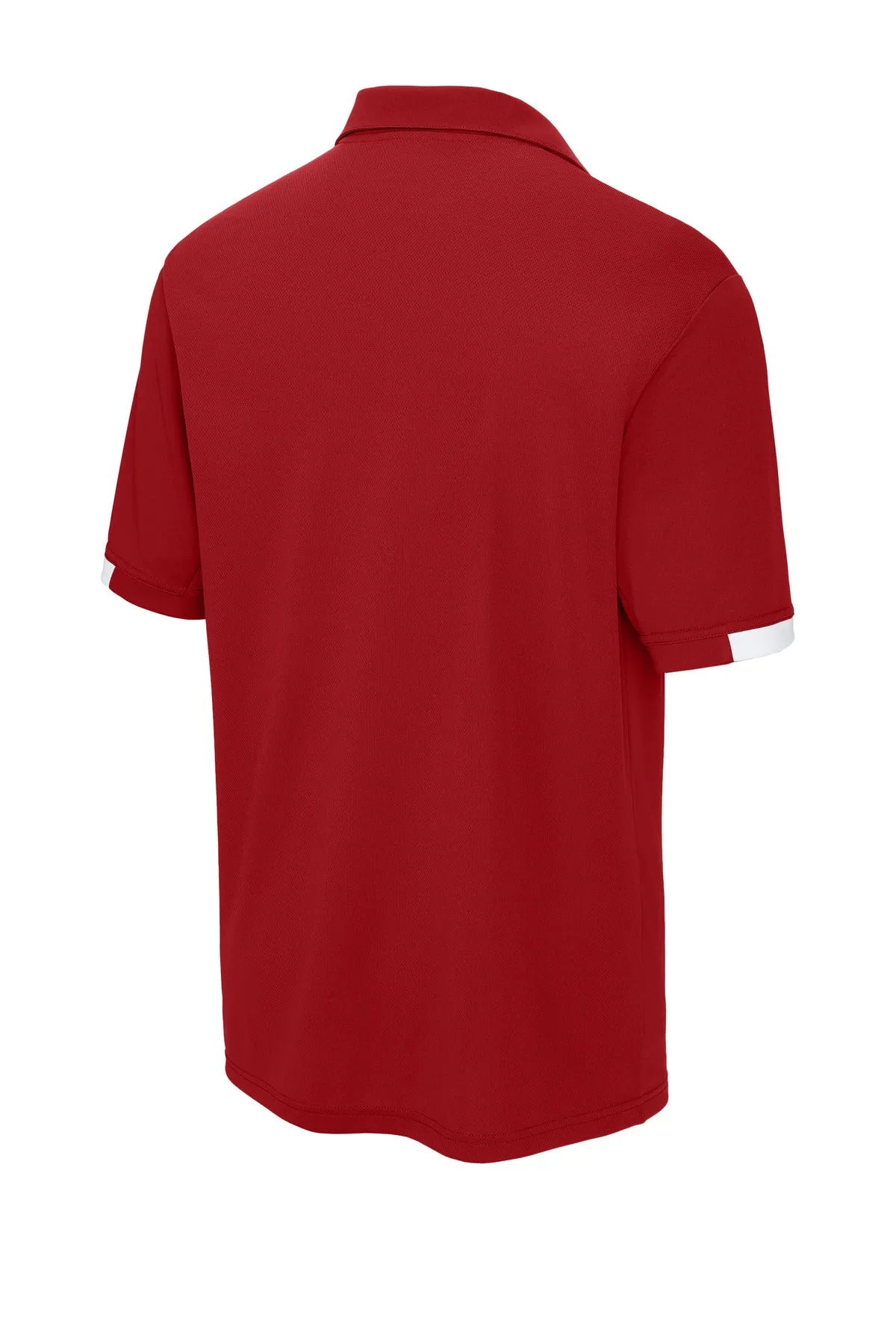 Sport-Tek Club Colorblock Polo ST444 Deep Red/ White