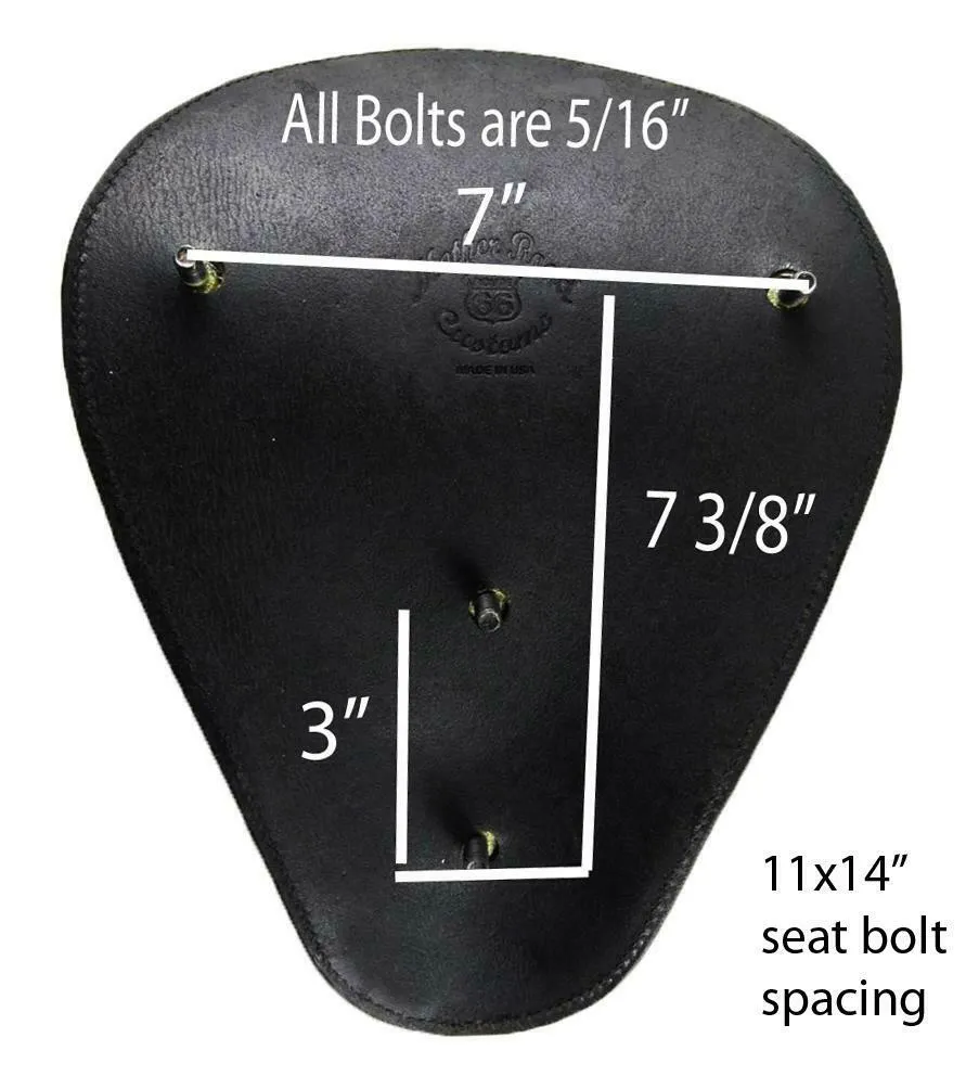 Spring Seat Chopper Bobber Harley Sportster 11x14 AntRe Gator Snub Nose Leather