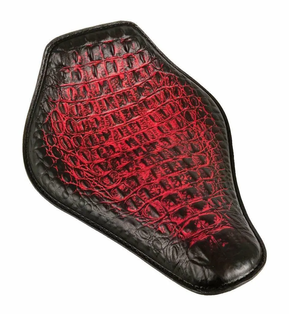 Spring Seat Chopper Bobber Harley Sportster 11x14 AntRe Gator Snub Nose Leather