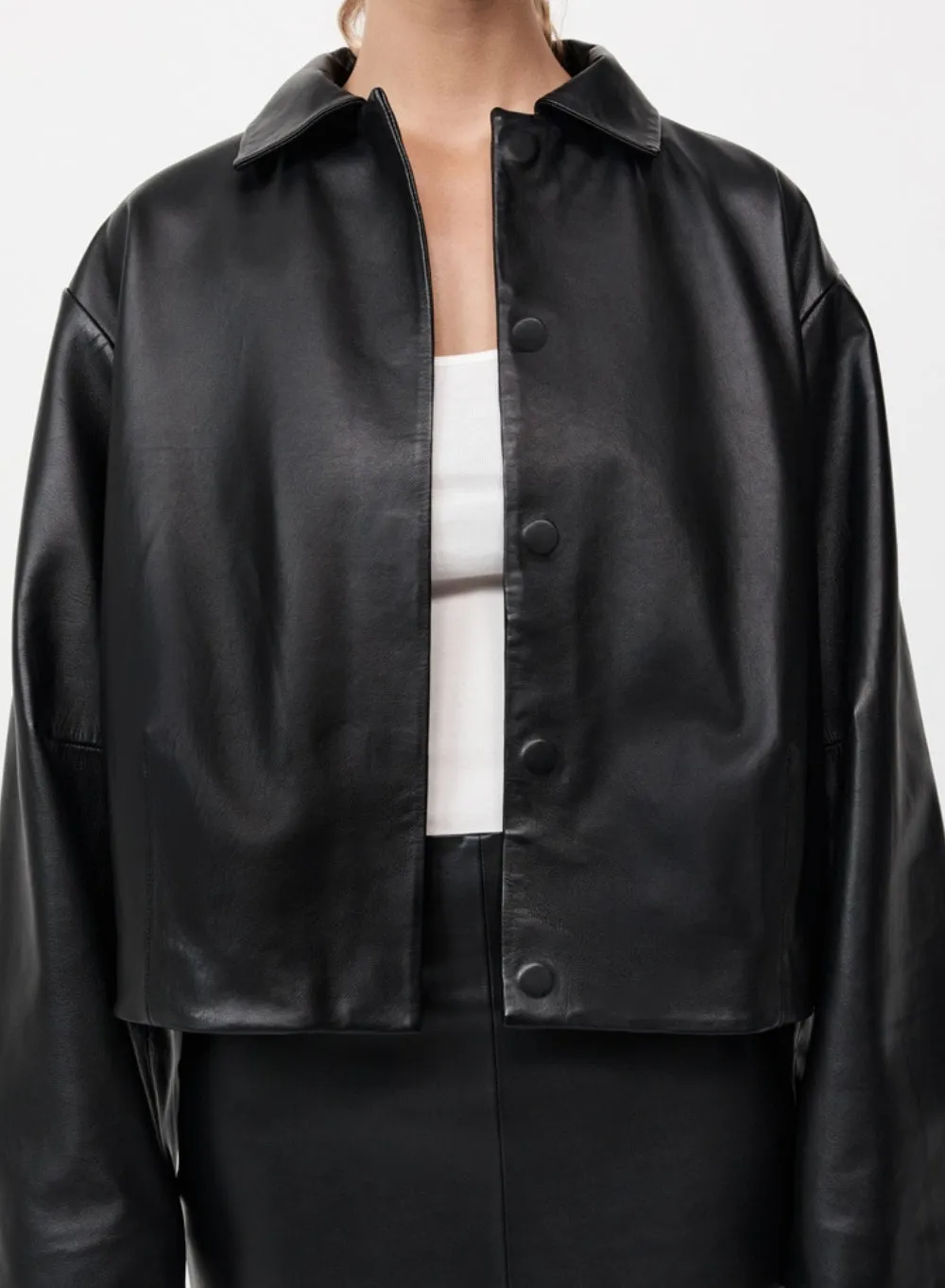 ST. AGNI | Cocoon Leather Jacket