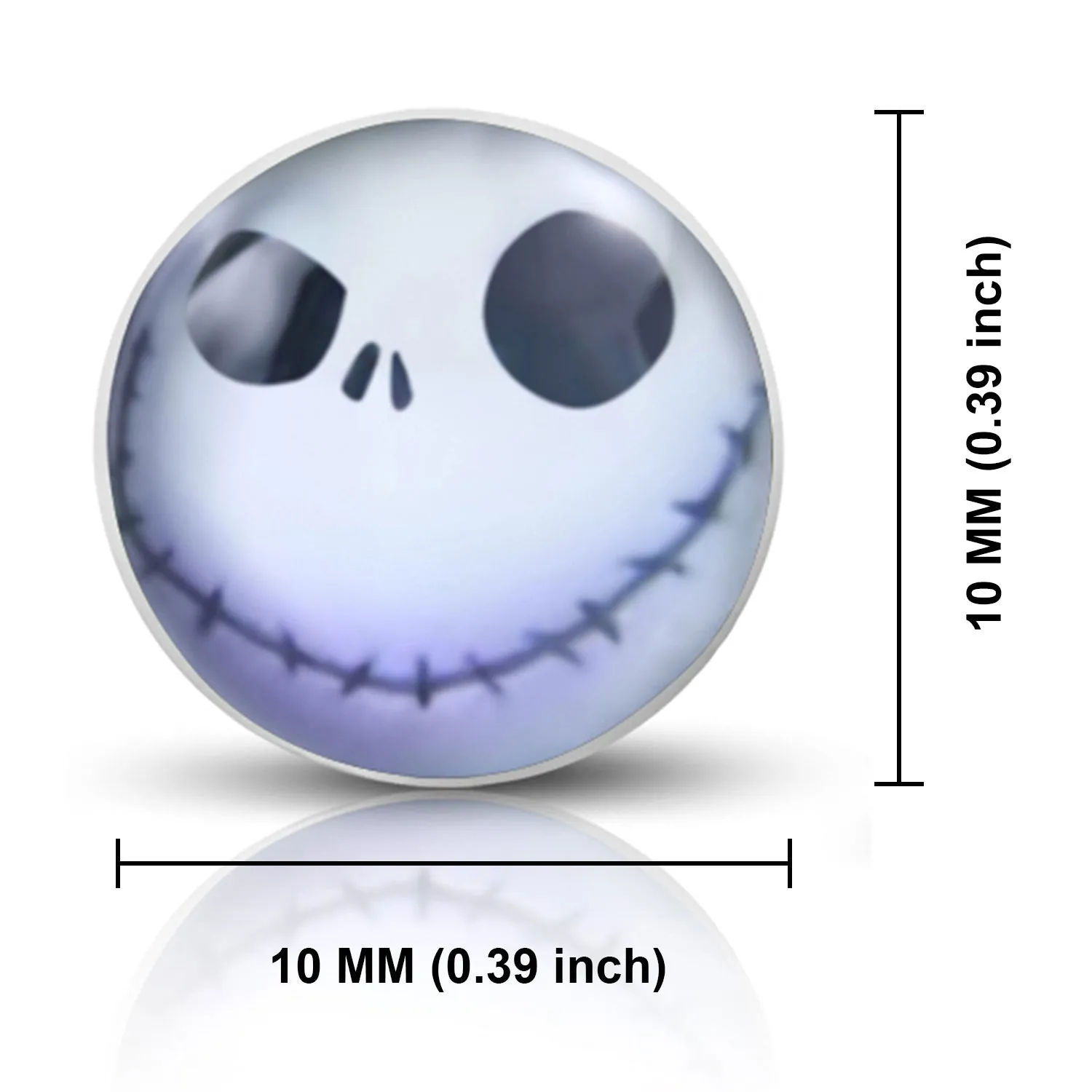 Stainless Steel Happy Jack Round Circle Button Stud Earrings