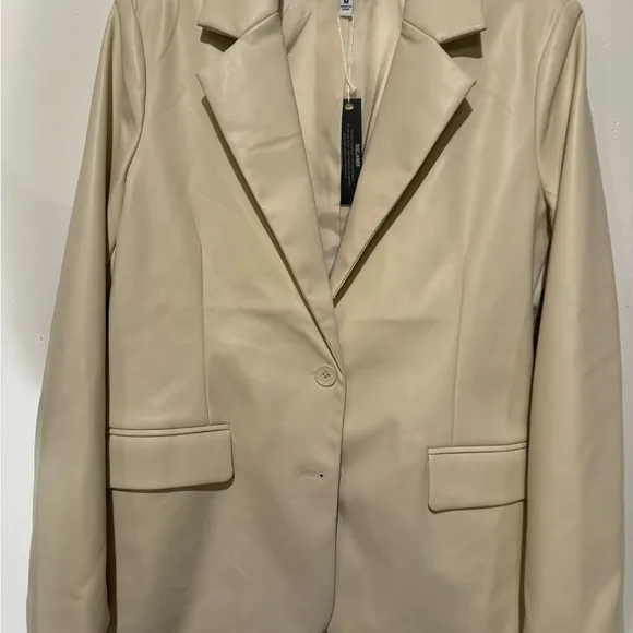 Steve Madden faux leather boyfriend blazer size medium