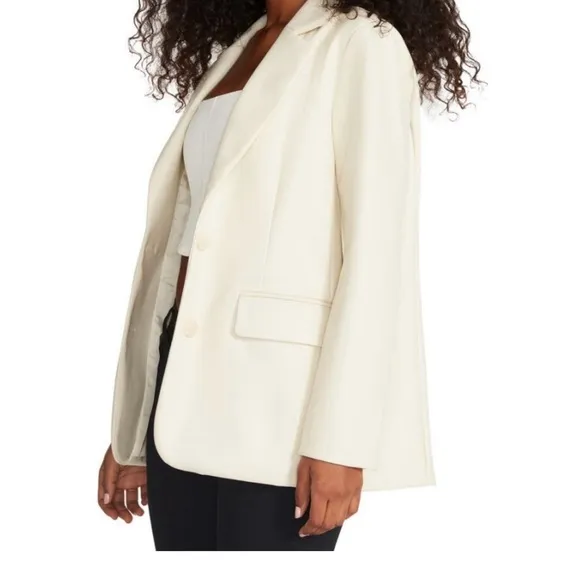 Steve Madden faux leather boyfriend blazer size medium