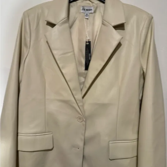 Steve Madden faux leather boyfriend blazer size medium