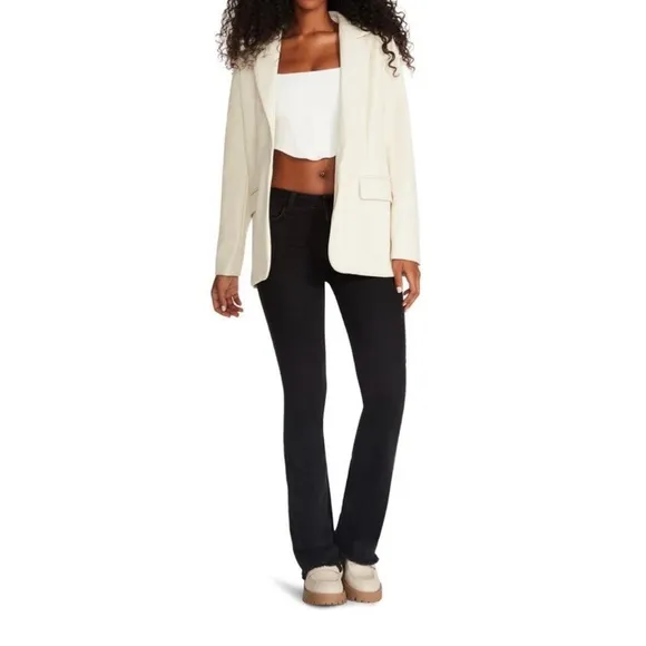 Steve Madden faux leather boyfriend blazer size medium