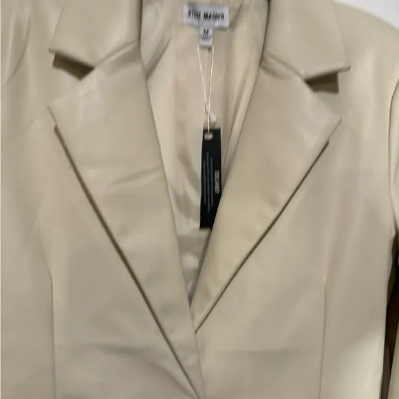 Steve Madden faux leather boyfriend blazer size medium
