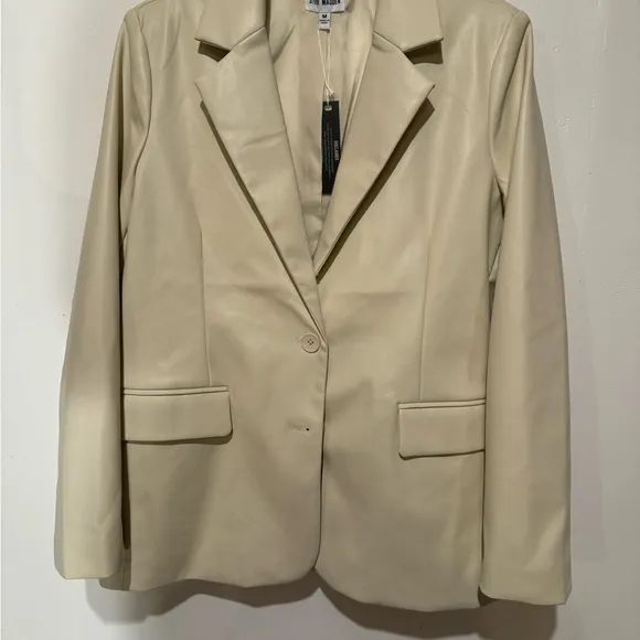Steve Madden faux leather boyfriend blazer size medium