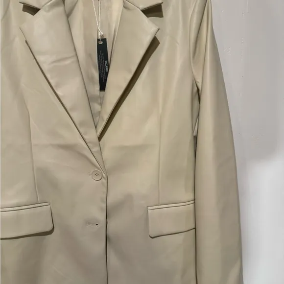 Steve Madden faux leather boyfriend blazer size medium