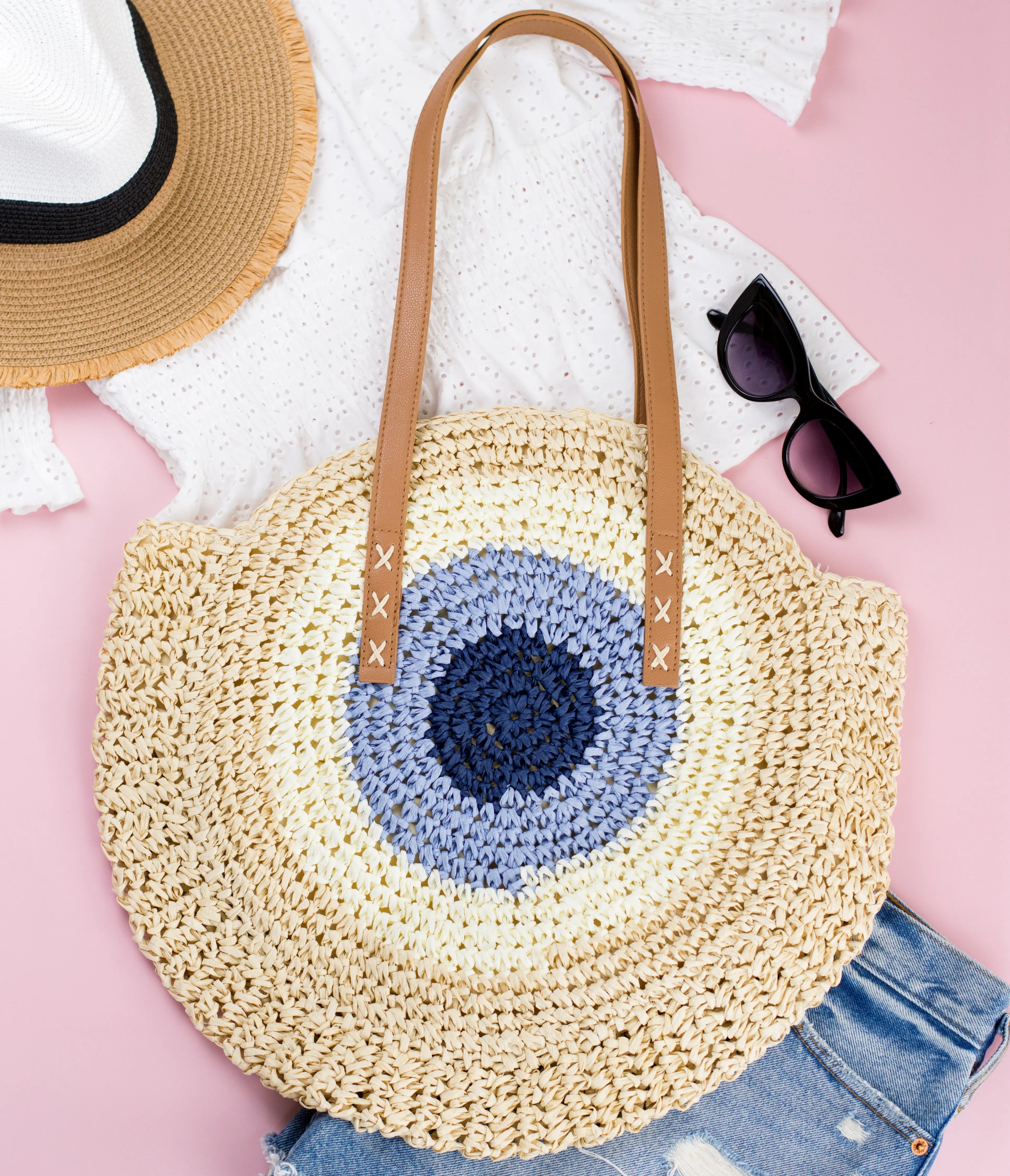 Straw Circle Tote