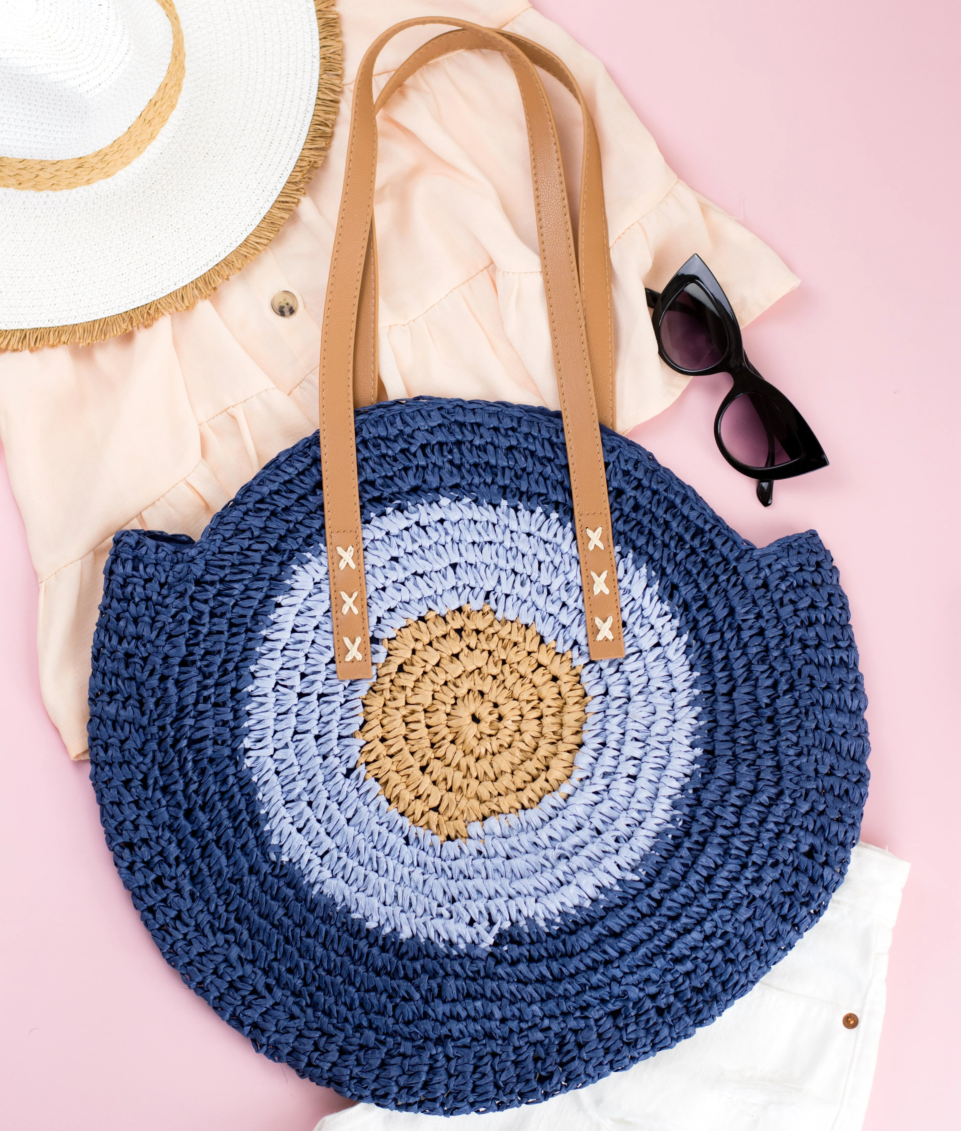 Straw Circle Tote