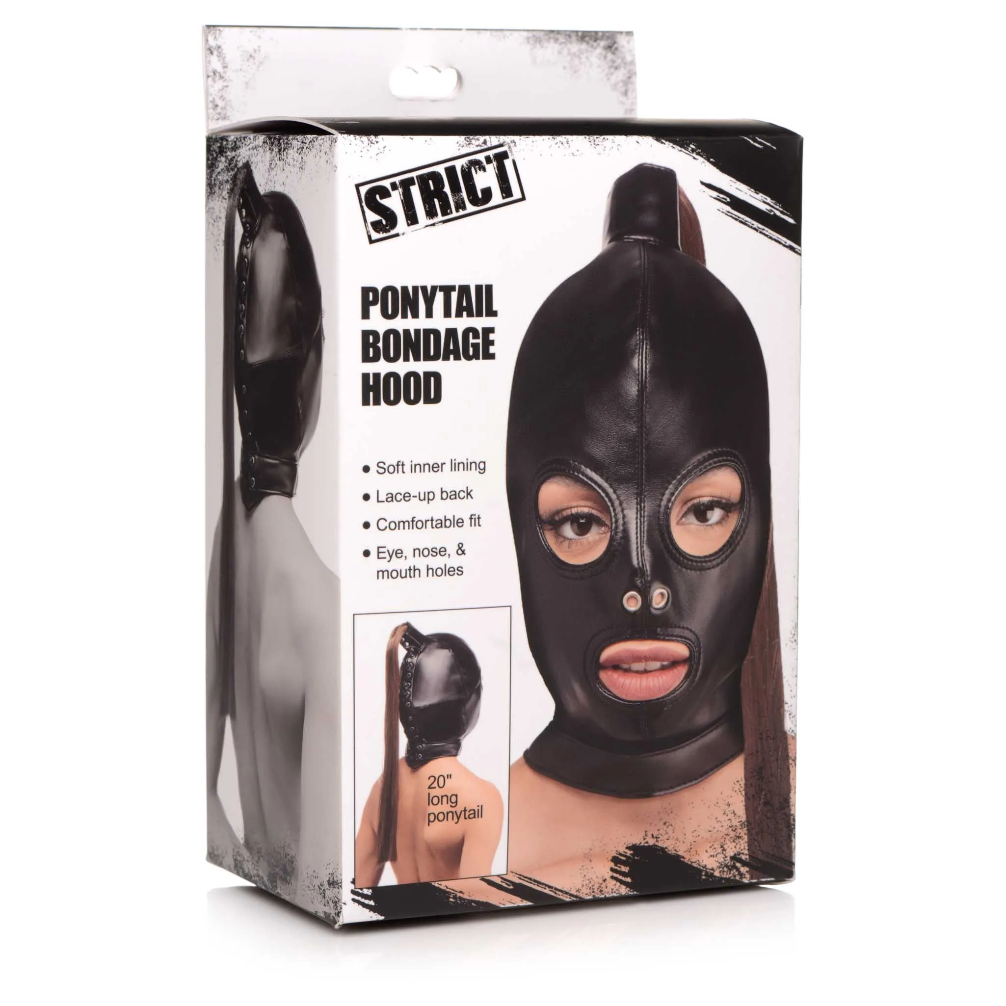 Strict Ponytail Bondage Hood - Black