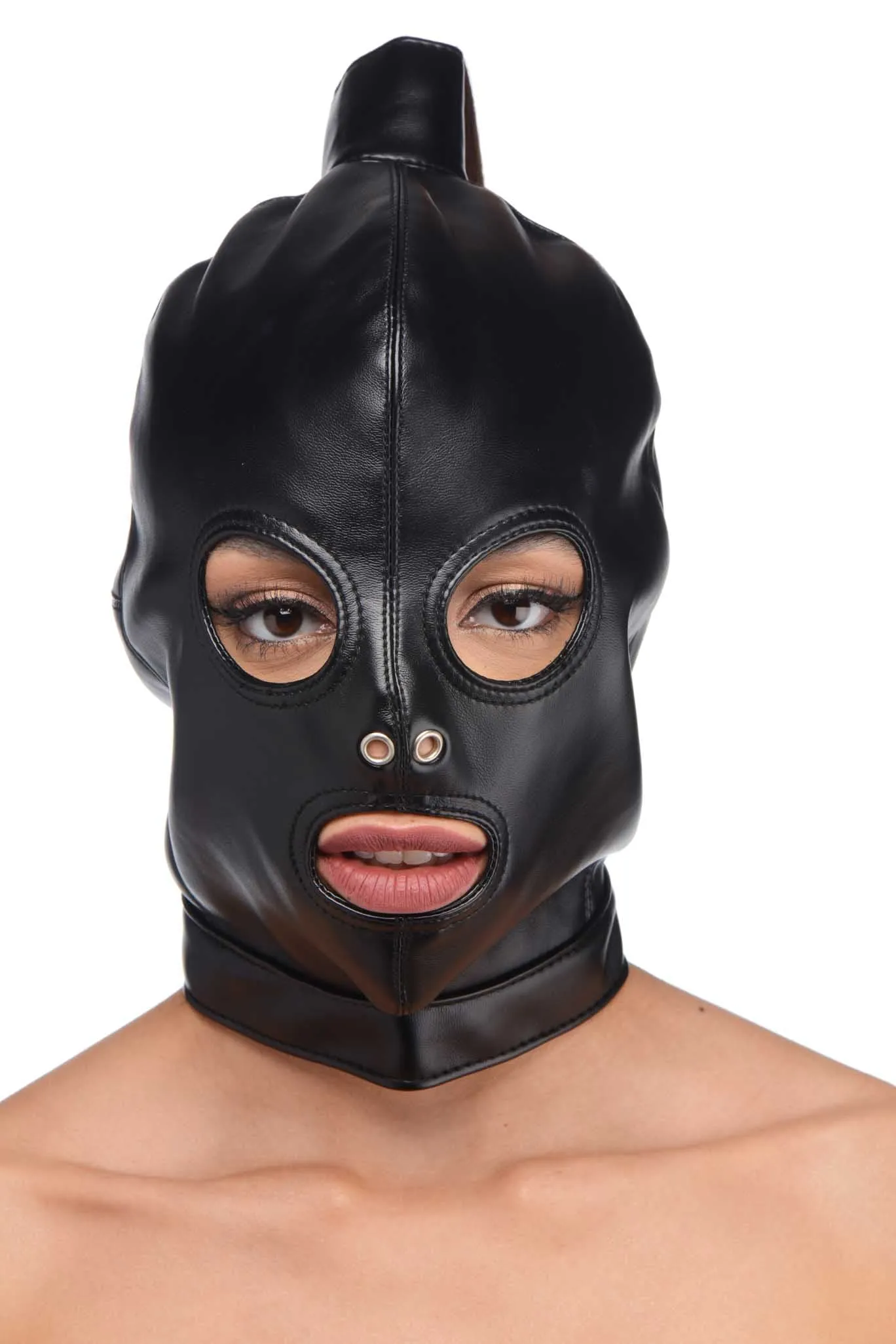 Strict Ponytail Bondage Hood - Black
