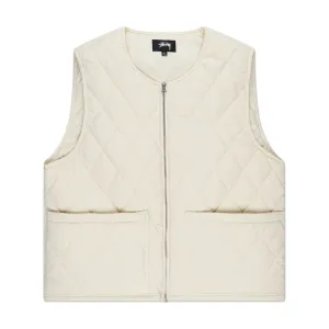 stüssy diamond quilted vest (cream)