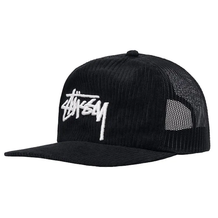 Stussy Corduroy Trucker Cap Black
