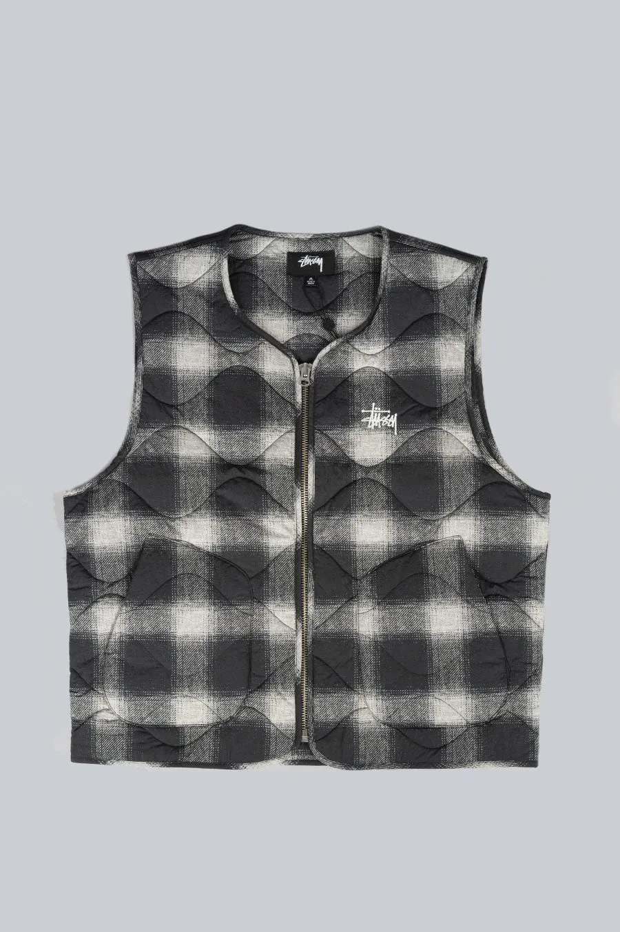 STUSSY PLAID NYLON LINER VEST