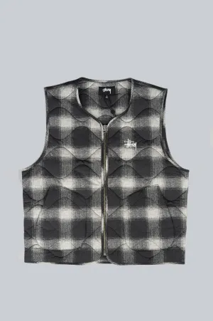 STUSSY PLAID NYLON LINER VEST