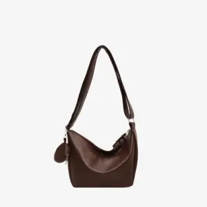 Stylish Leather Crossbody Bag with Earbud Case and Small Purse