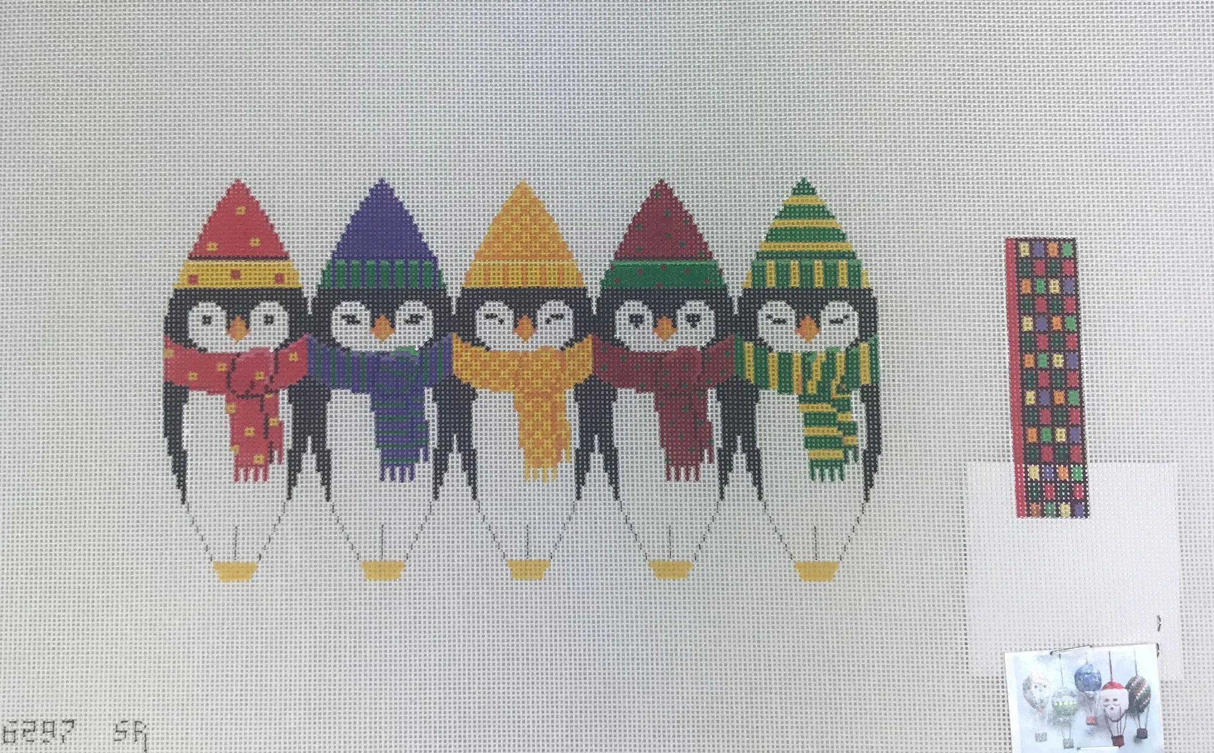 Susan Roberts Needlepoint Designs 6297 Penguin Hot Air Balloon