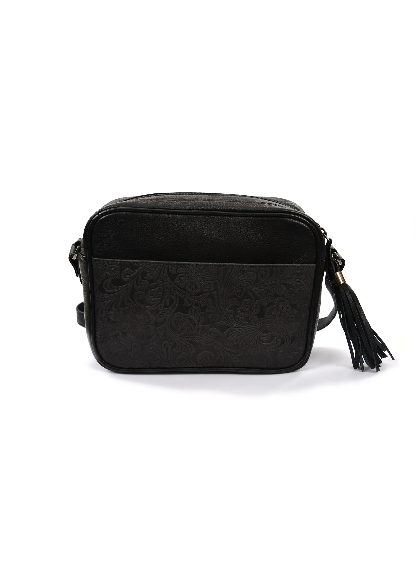 T1S2905BAG Thomas Cook Inverell Embossed Crossbody Bag Black