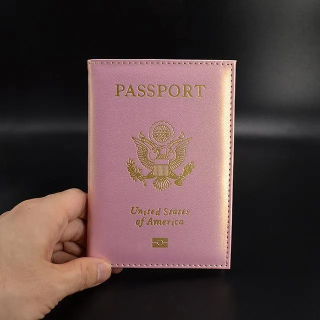 The Glitzy Passport Cover-Iridescent Pink