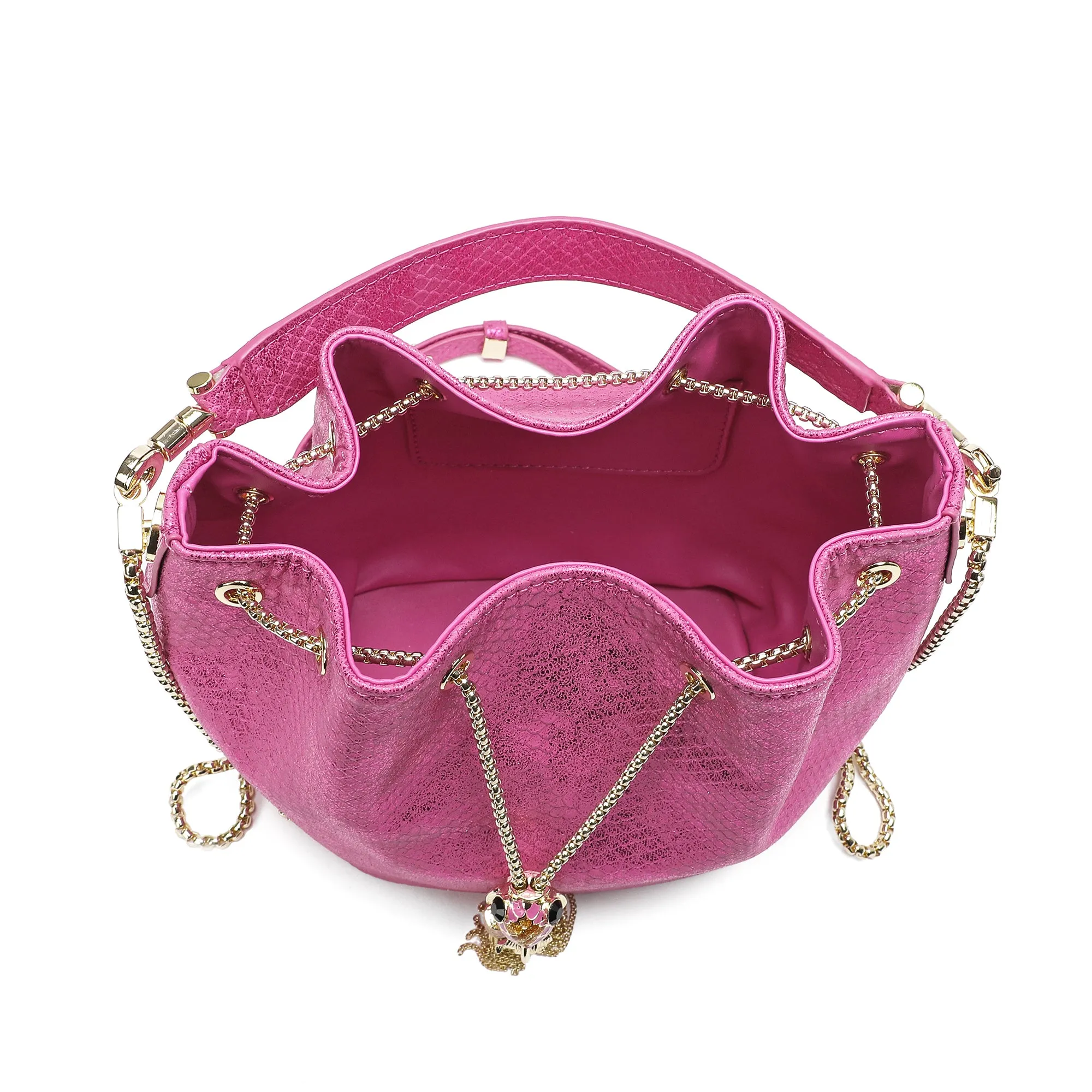 Tiffany & Fred Snake Pattern Leather Drawstring/ Shoulder Bag