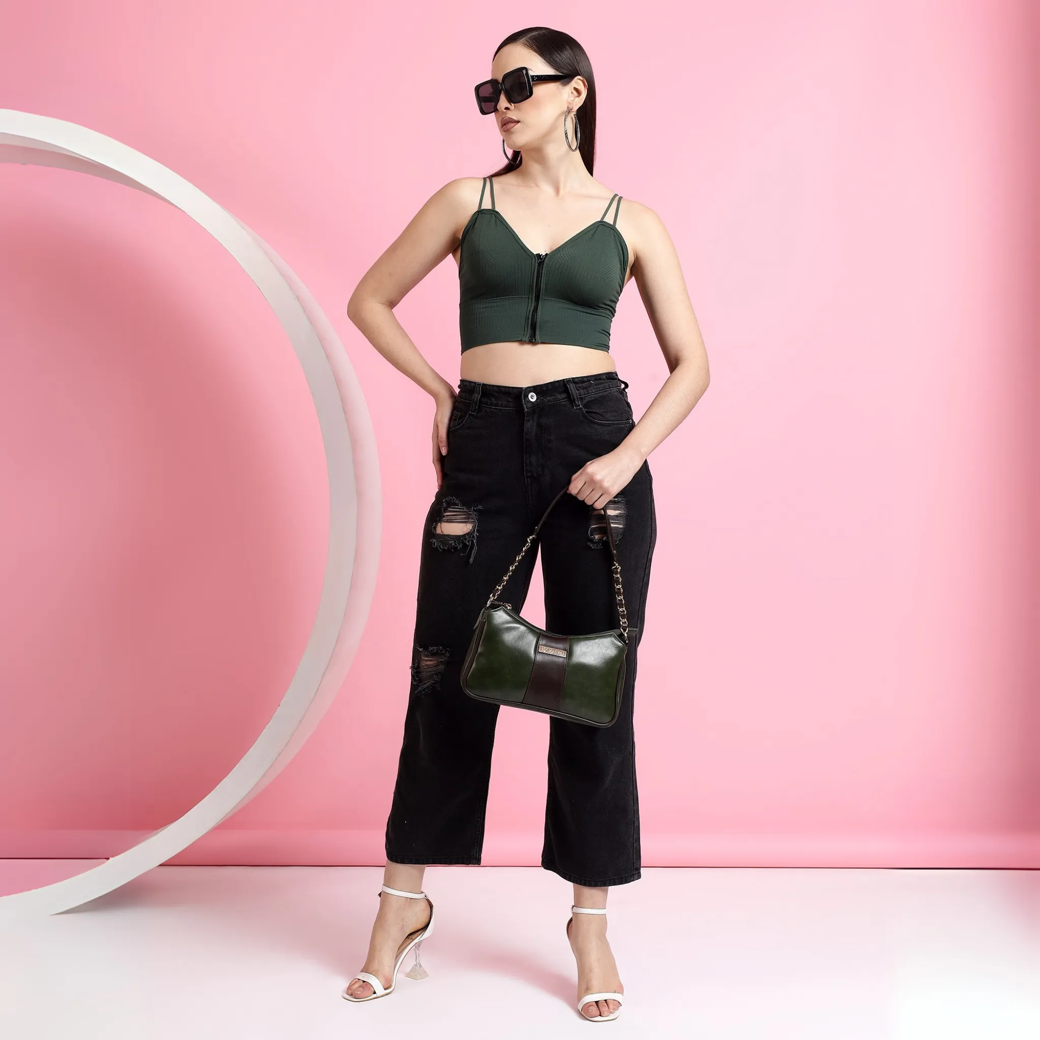 Timeless Glam Evening Bag - Olive Green