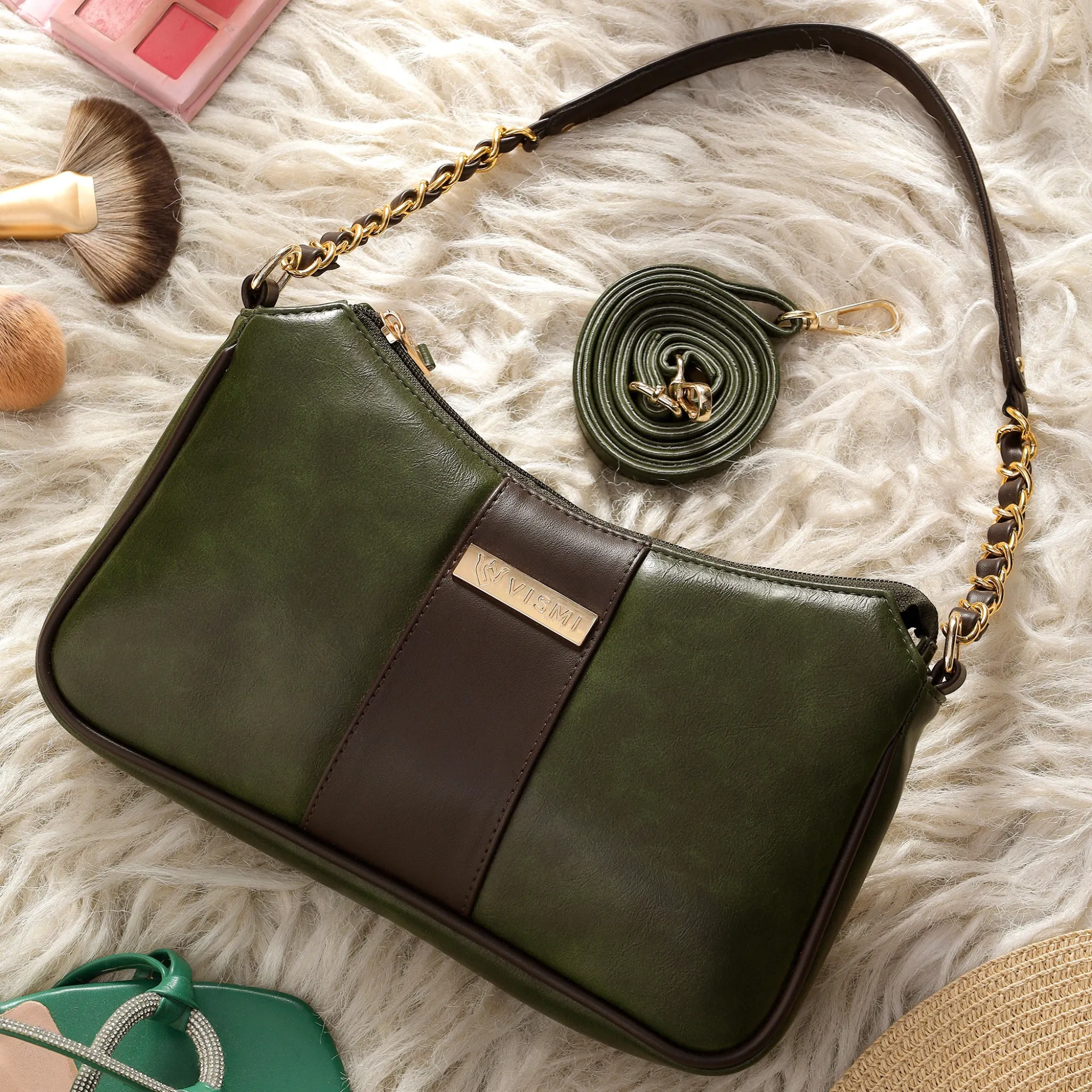 Timeless Glam Evening Bag - Olive Green