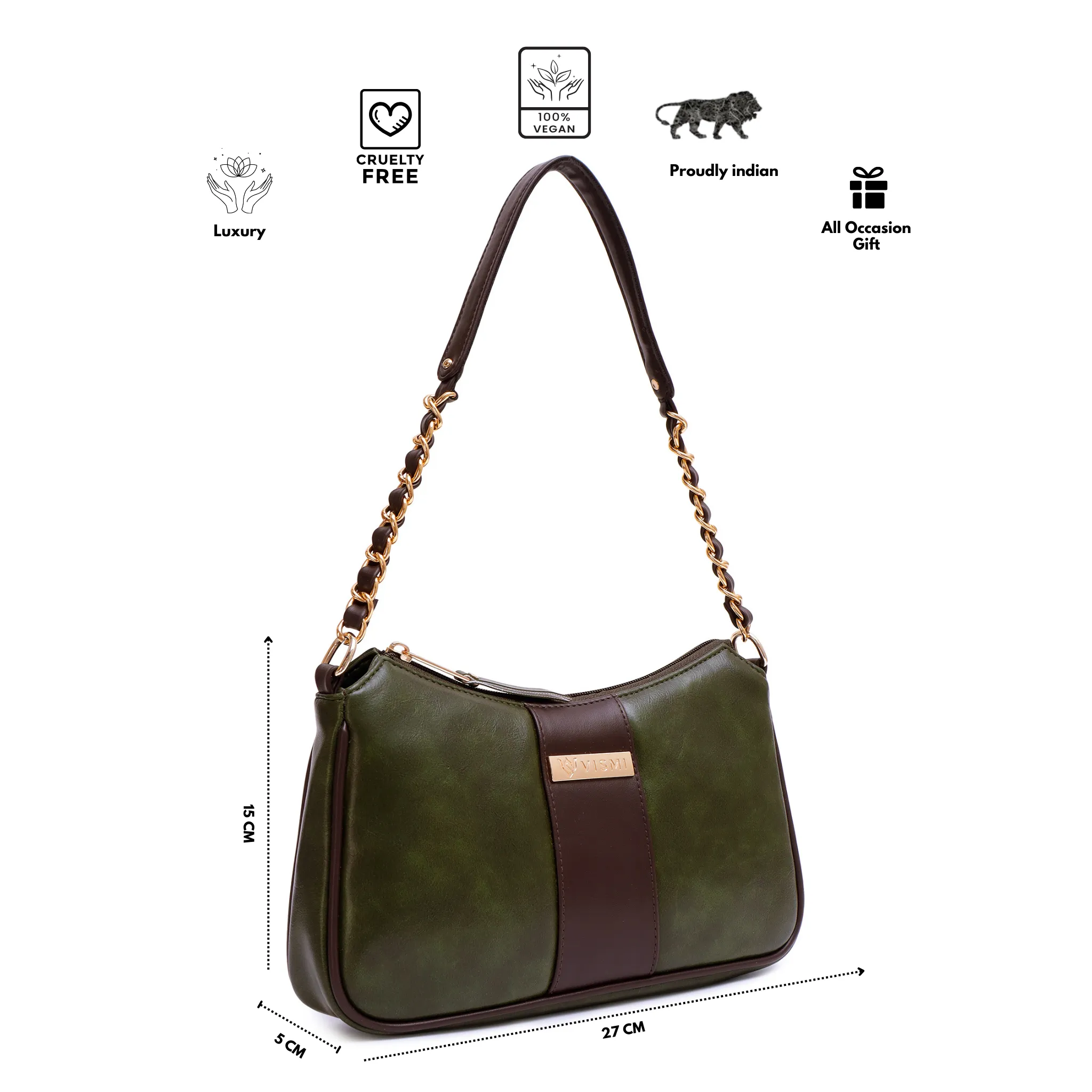 Timeless Glam Evening Bag - Olive Green