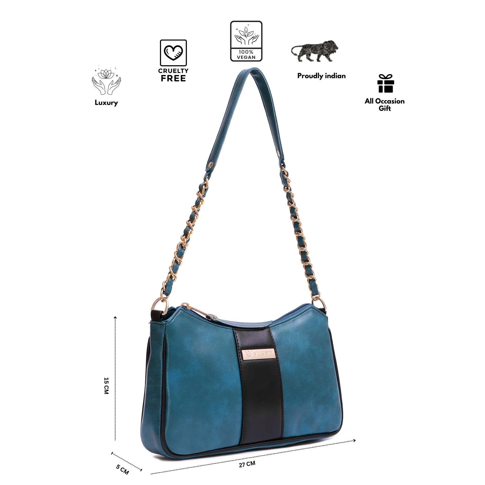 Timeless Glam Evening Bag - Teal blue