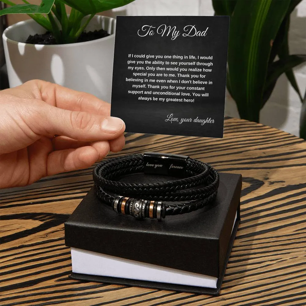 To My Dad Love Daughter Love You Forever Bracelet