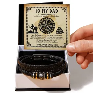 To My Dad Viking Bracelet Gift From Daughter, Men's "Love You Forever" Bracelet