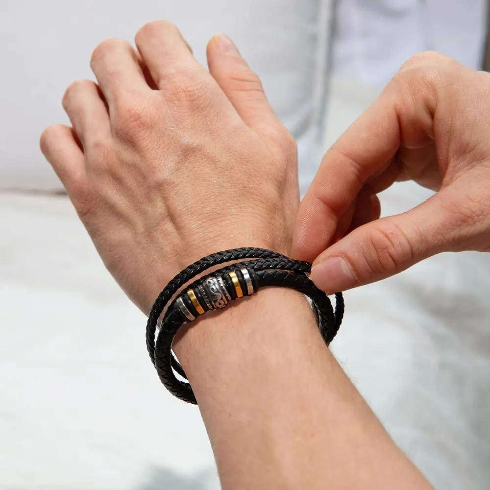 To My Son Leather Bracelet from Mom, Son Gift from Mom, Son Graduation Gift