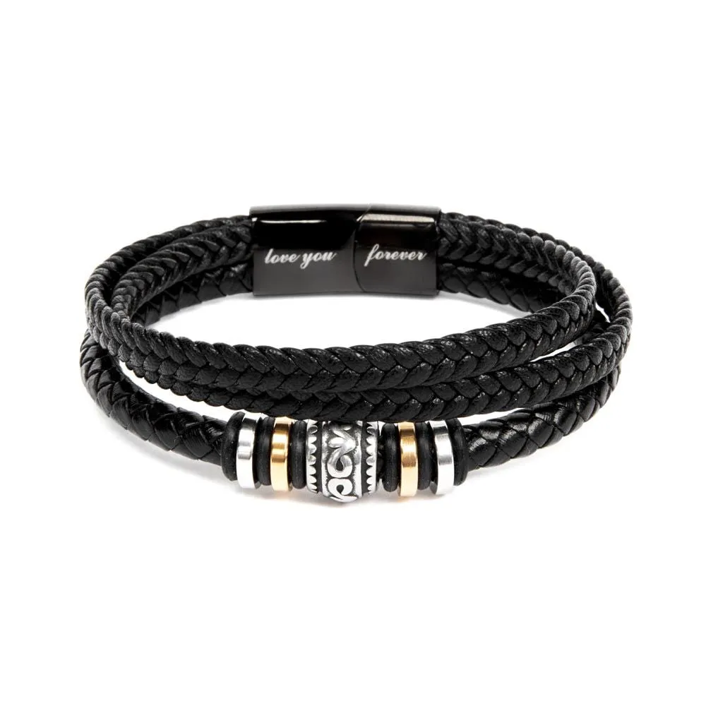 To My Son Leather Bracelet from Mom, Son Gift from Mom, Son Graduation Gift