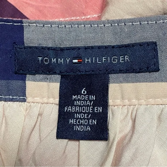Tommy Hilfiger Plaid A Line Button Skirt Patriot Blue June Size 6 NWT