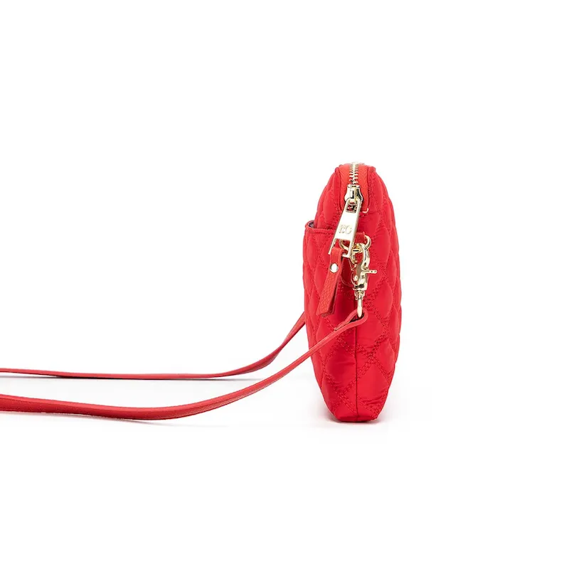 Tribeca Quilted Crossbody Bag - Red