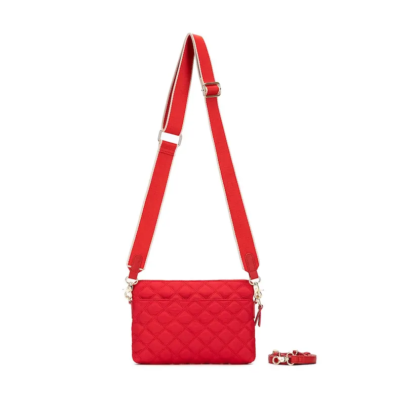 Tribeca Quilted Crossbody Bag - Red