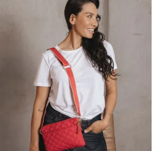 Tribeca Quilted Crossbody Bag - Red