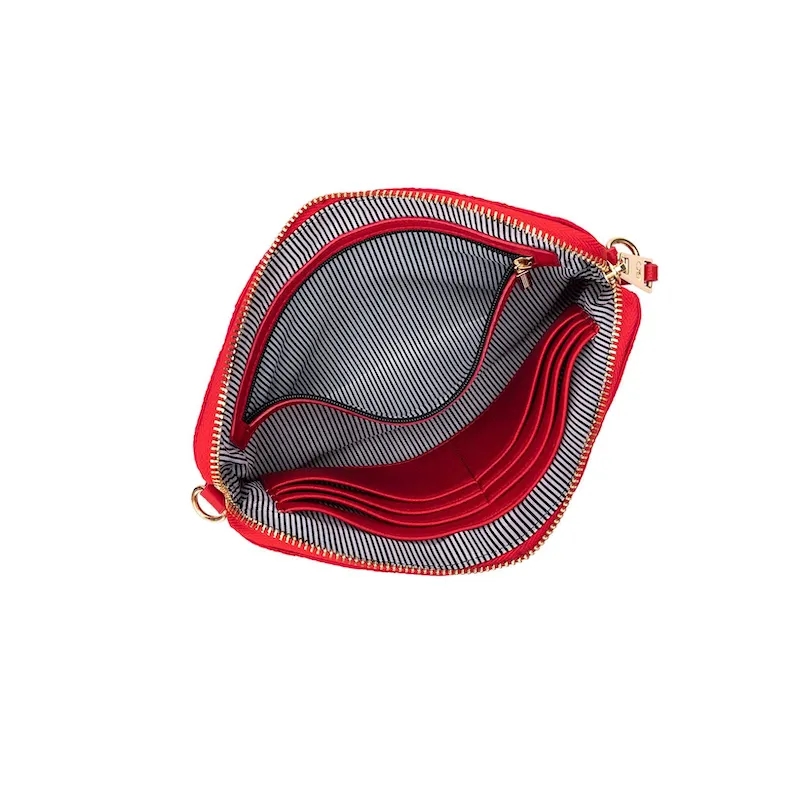 Tribeca Quilted Crossbody Bag - Red