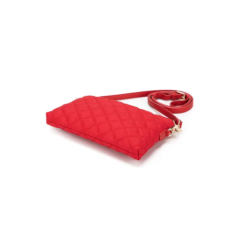 Tribeca Quilted Crossbody Bag - Red