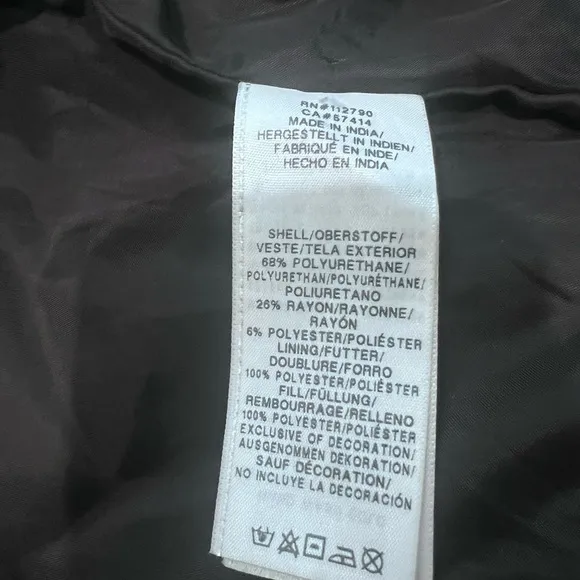 True Religion Quilted Moto Vegan Leather Jacket Size Medium‎ Black