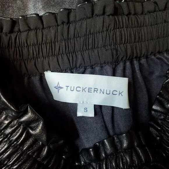 Tuckernuck Women's Size S Faux Leather Skirt Elastic Waist Black