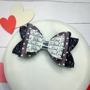 Valentine Scribble Faux Leather Bow Collection