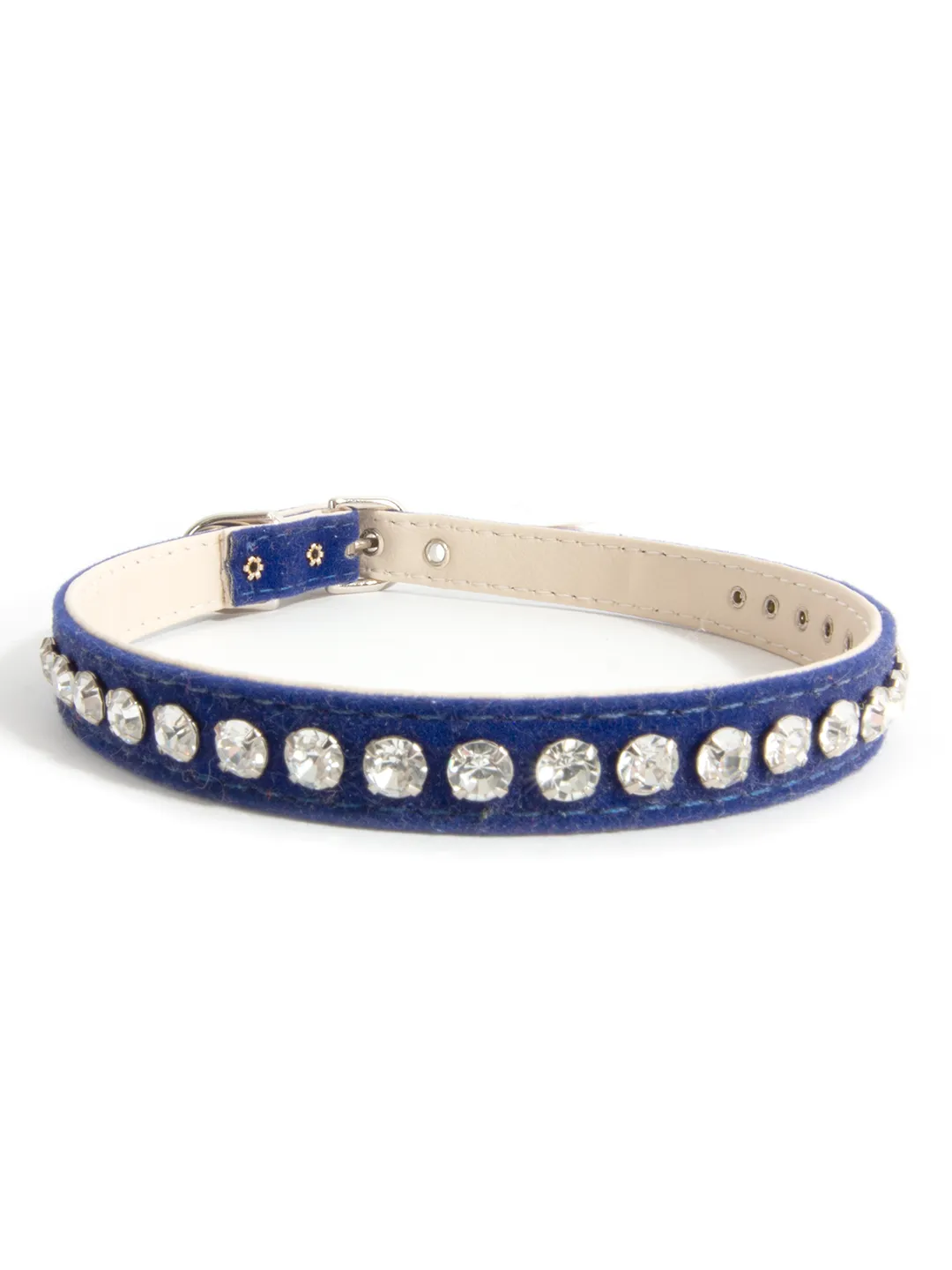 Velvet and Leather Rhinestone Collar